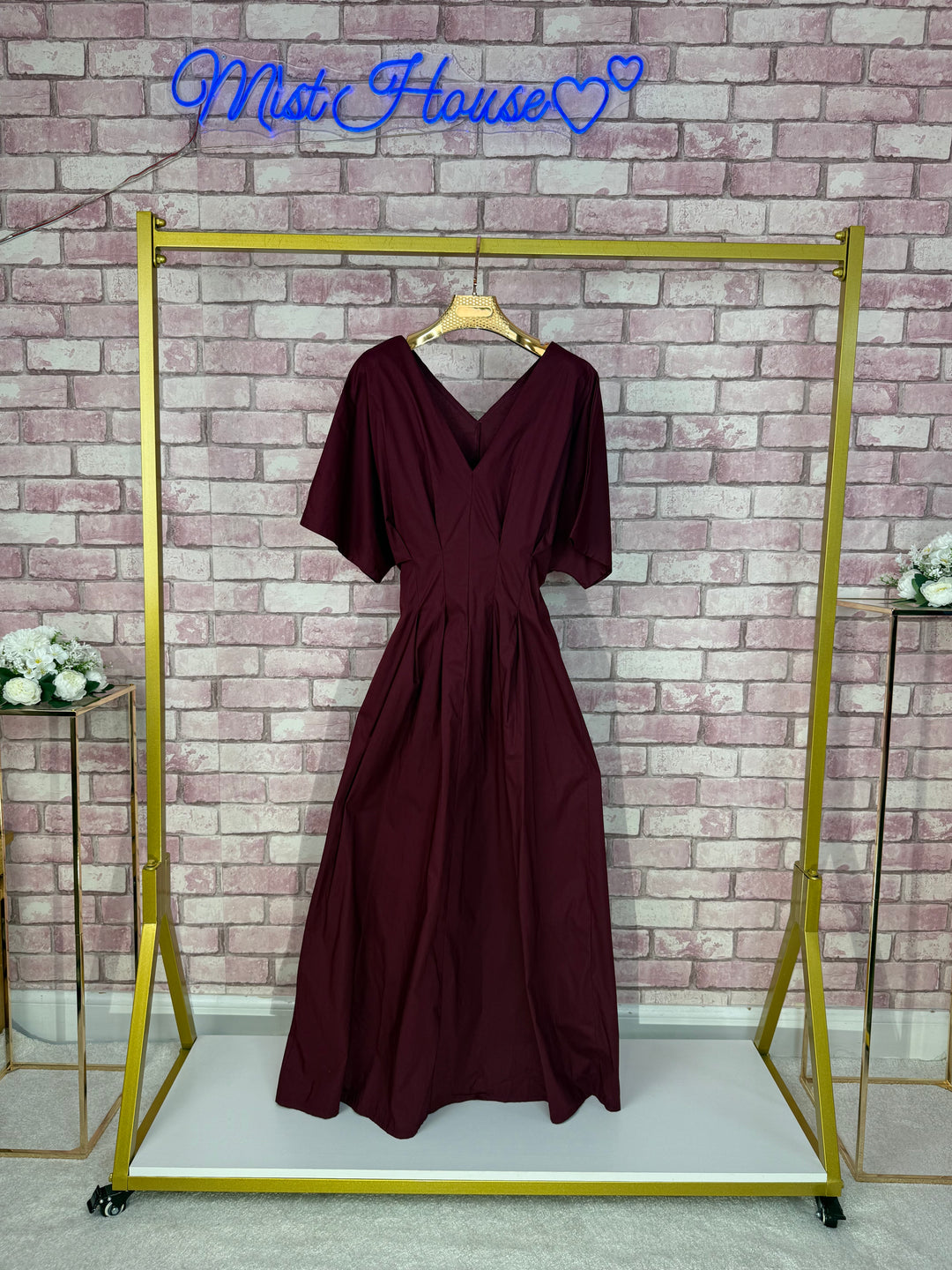 ALAYNA DRESS Mist House One Size UK 6- 14, LENGTH 54 INCHES, BUST SIZE 17 100 PERCENT COTTON