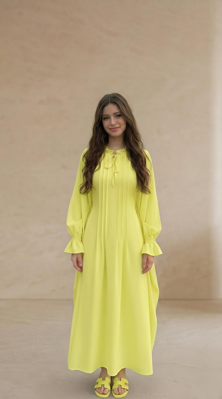 MH Batwing Dress with Inner Drawstring, One Size UK 8-20, Dress Length 53 inches, Chest Size 54 inches, Casual Womenswear Summer Maxi Long Sleeve
