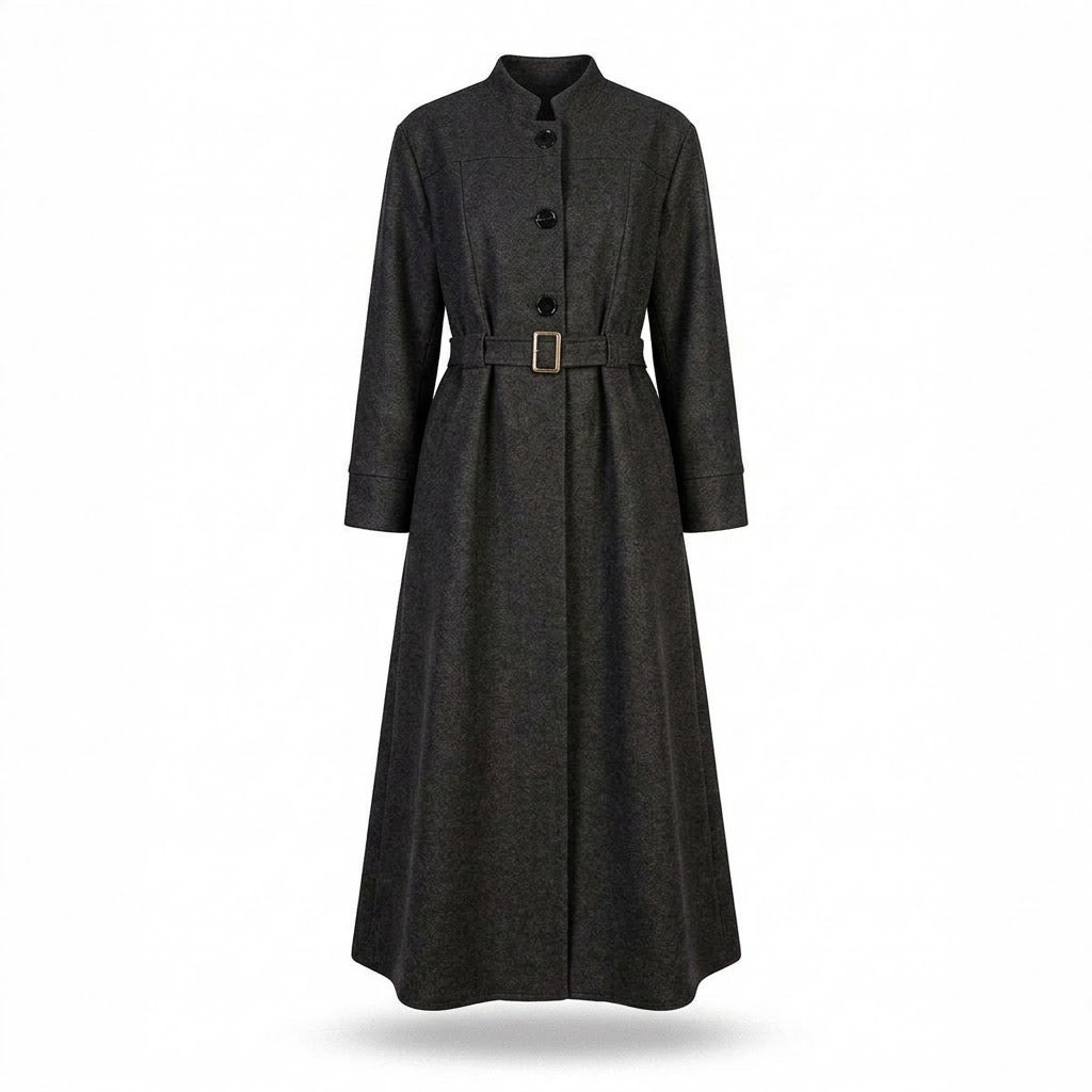 MH Wool Blend Jacket with Belt, One Size UK 10-18, Length 50 inches & Chest 25 inches Tops Womenswear