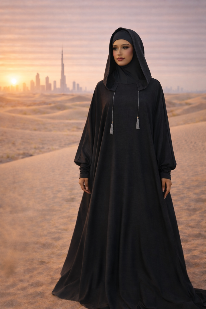 MH Moroccan Hoodie Batwing Abaya One Size UK 10-24,Length 55 inches, Bust size 40 inches