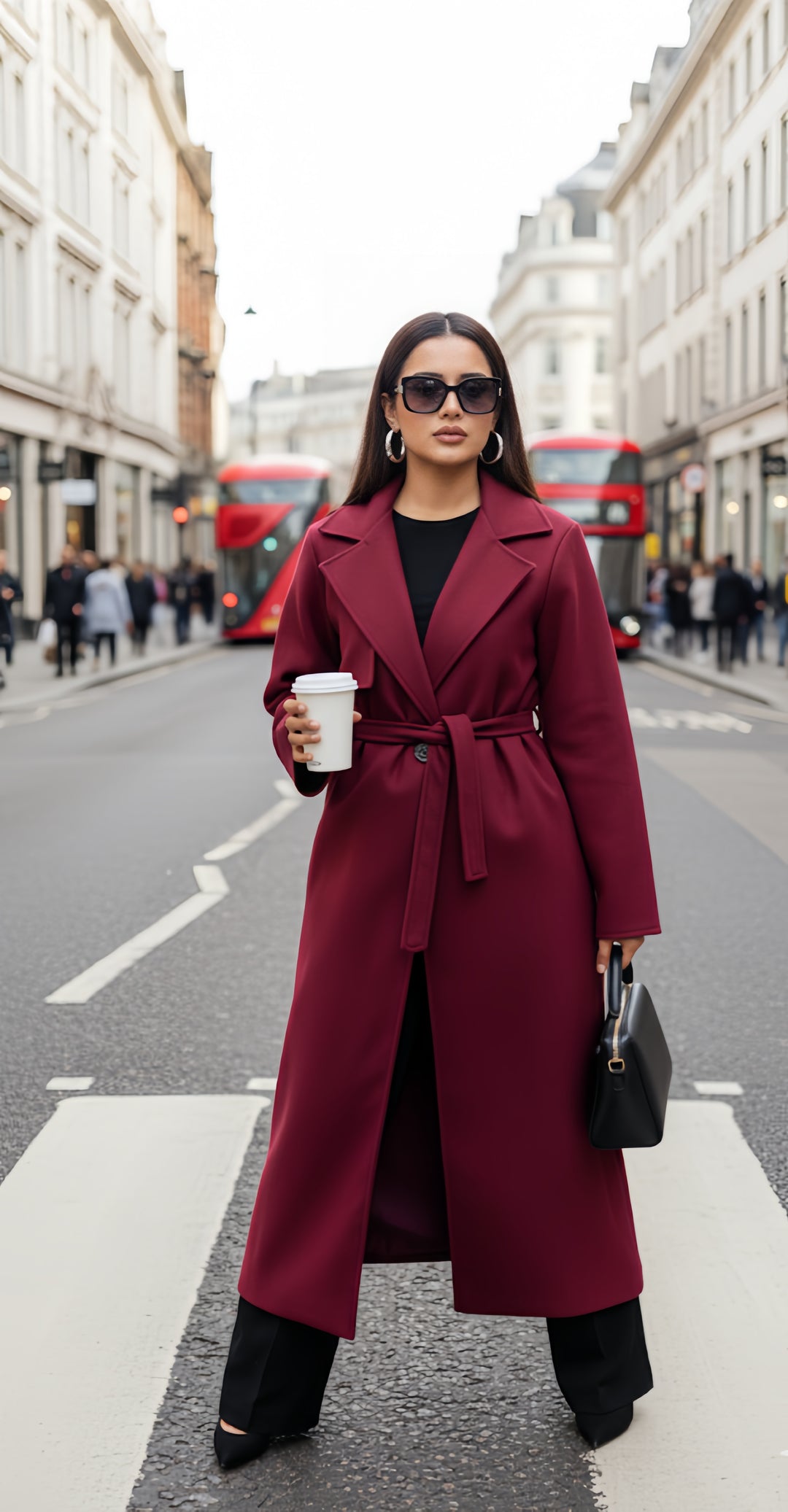 MIST HOUSE Trench Coat with Pockets Plus Size Womenswear Jackets Tops Outerwear Basic Long Sleeve (Uk One size 10 to 20)