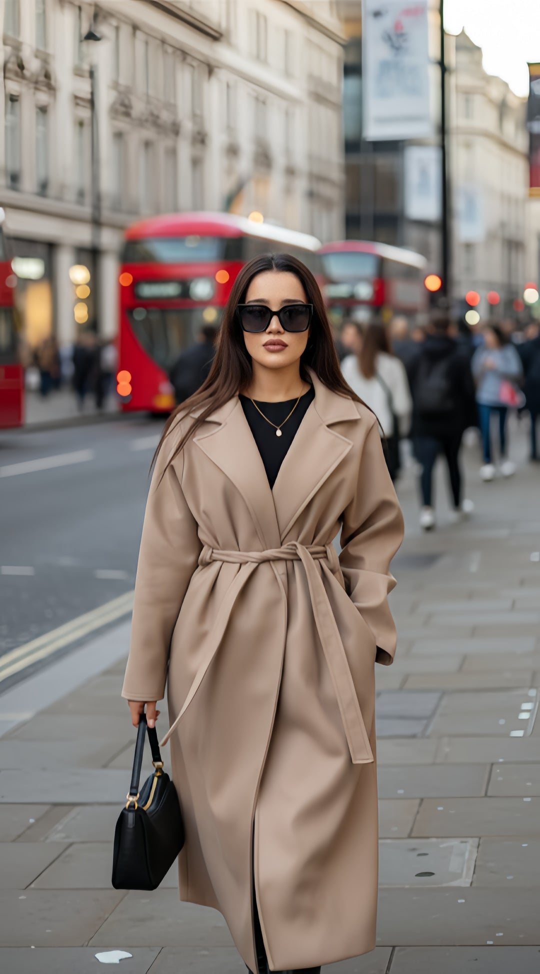 MIST HOUSE Trench Coat with Pockets Plus Size Womenswear Jackets Tops Outerwear Basic Long Sleeve (Uk One size 10 to 20)