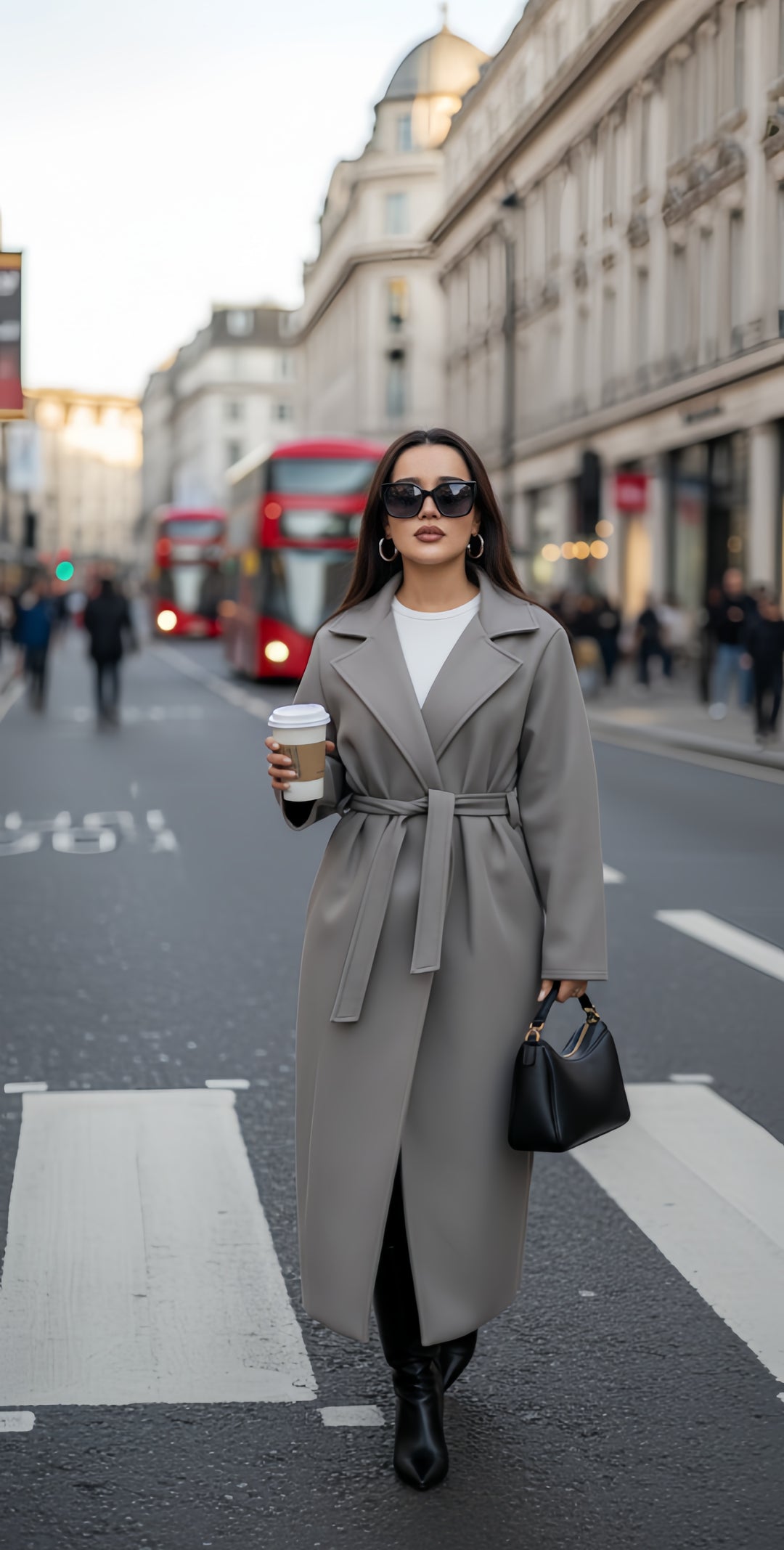 MIST HOUSE Trench Coat with Pockets Plus Size Womenswear Jackets Tops Outerwear Basic Long Sleeve (Uk One size 10 to 20)